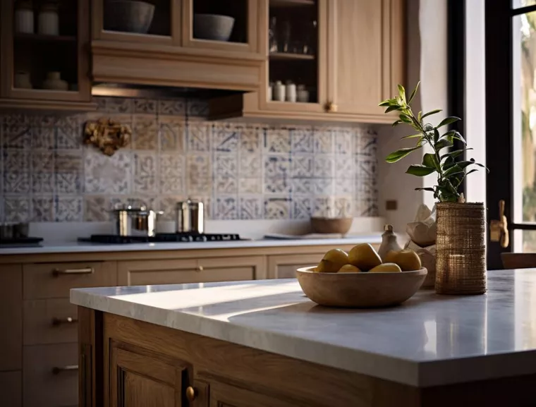 Pose de carrelage mural pour une cuisine de type méditerranéenne, Saint-Marcel-d'Ardèche, LS CONSTRUCTIONS